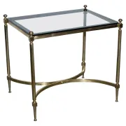 Hollywood Regency Coffee Table in Brass and Smoked Glass, France, 1960s