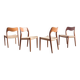 Set of 4 chairs 71 in teak by Niels O. Møller, JL Moller, Mid Century