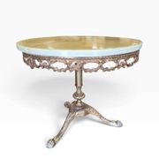 Table d'appoint/table basse vintage en laiton avec plateau en onyx