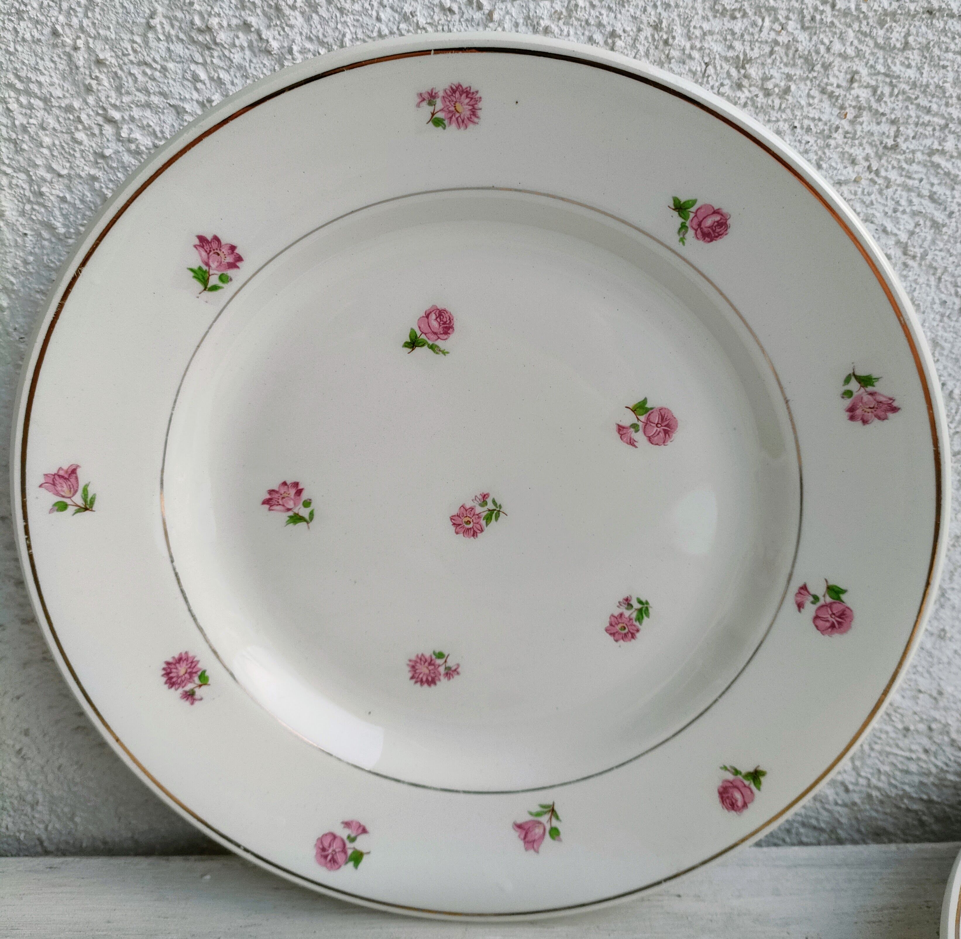 Lot 6 plates dessert porcelain Moulin des Loups