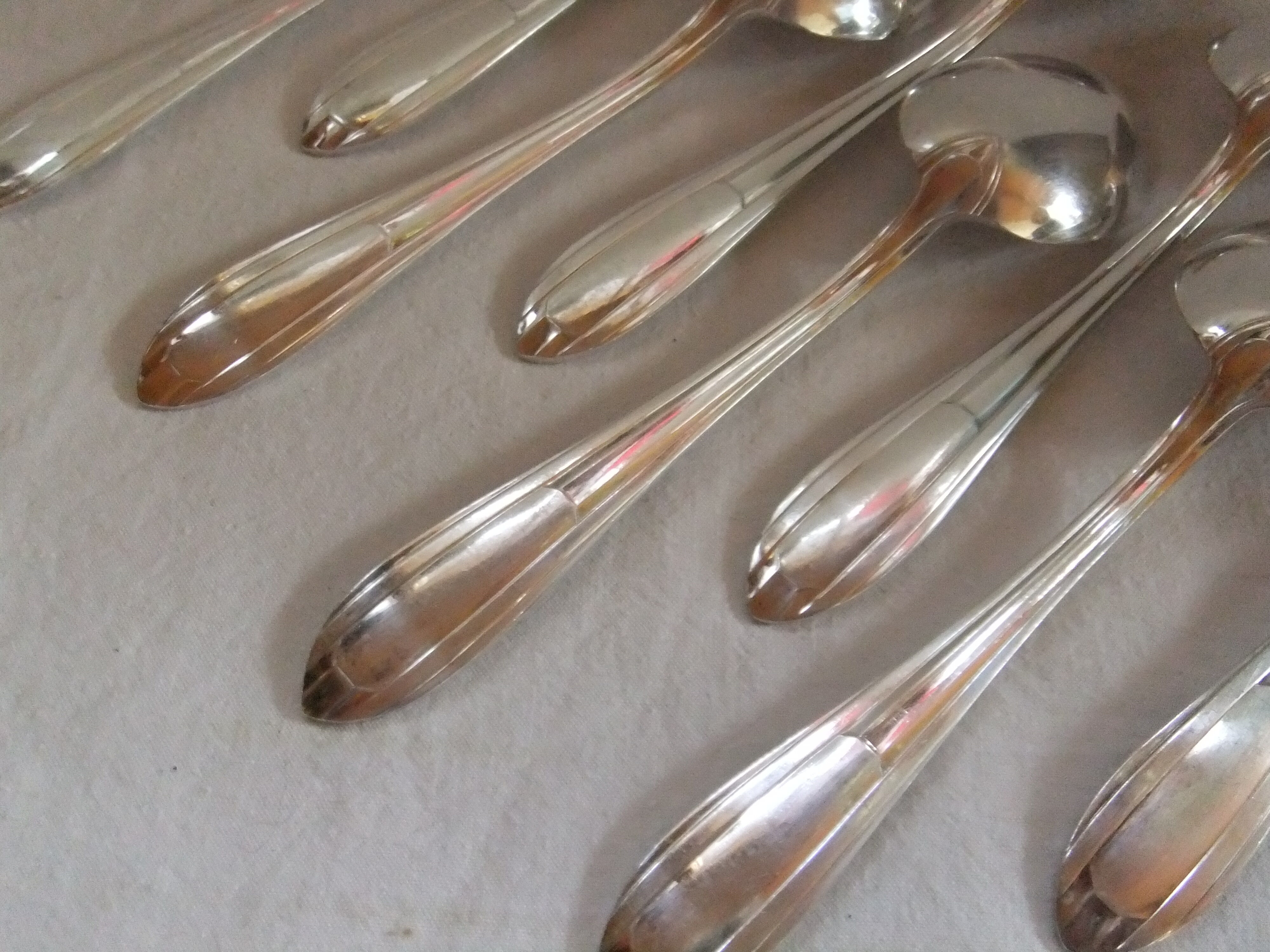 Art Deco Spoons Silver Metal brand Le Mondial table covered service