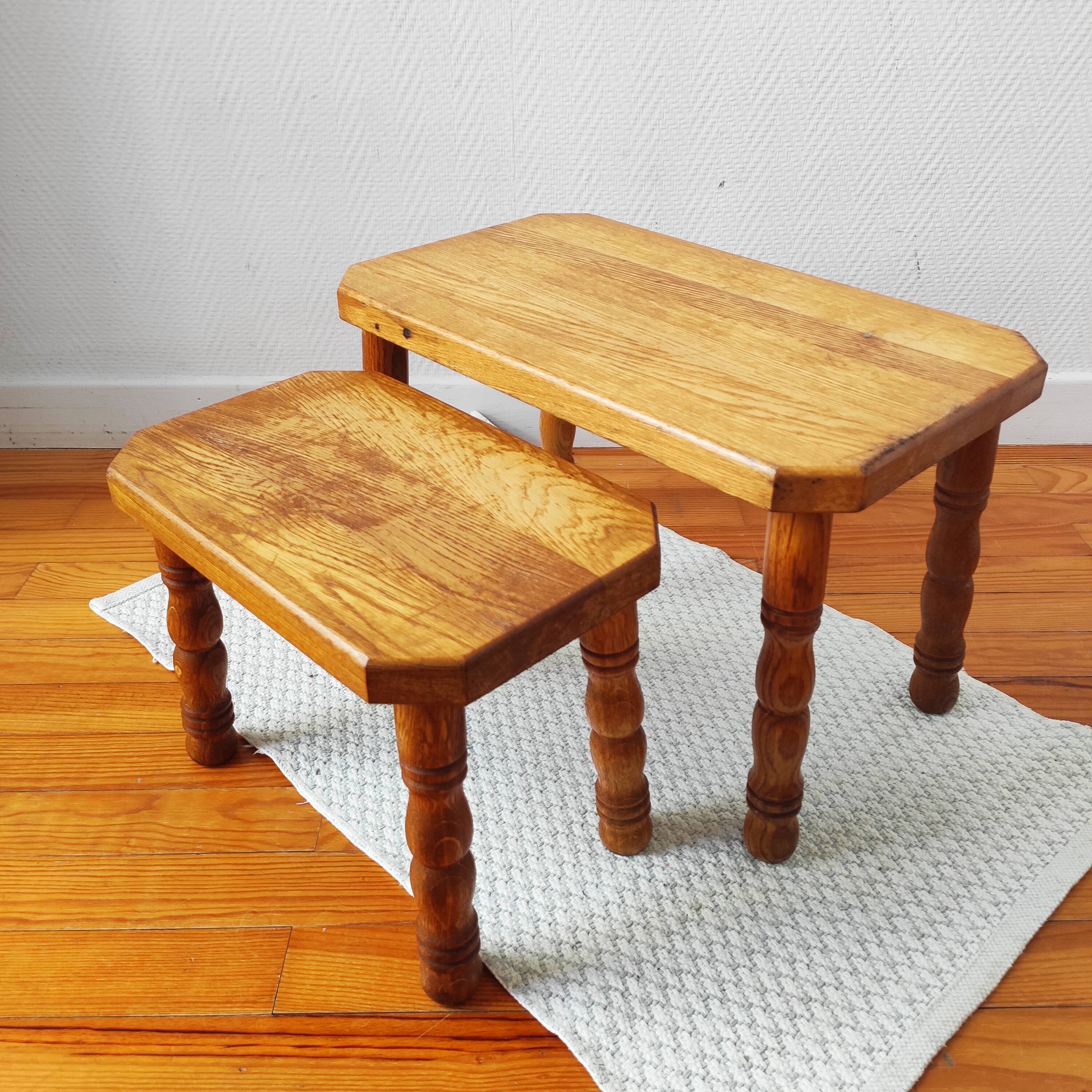 Danish nesting coffee tables in solid wood – Vintage