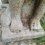 Paire de lions de jardin en pierre ancien vintage