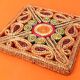 1970s multicolored raffia trivet square shape: