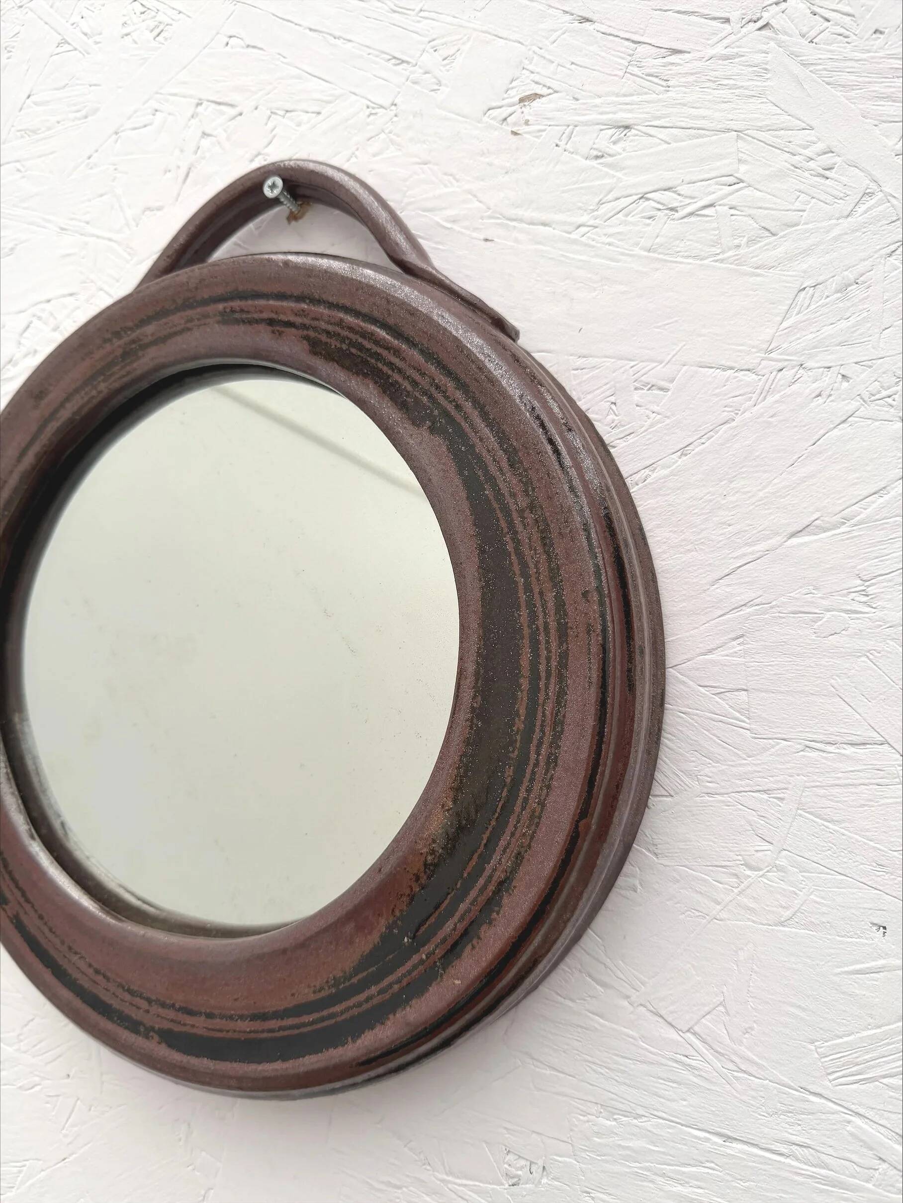 Gabriel Hamm ceramic mirror, France 1970