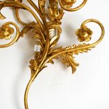 XL 1960s Italian gold-plated wall lamp with four sockets | heigh 80ccm