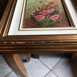 Signed flower bouquet painting