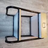 Steel and wood bedside table