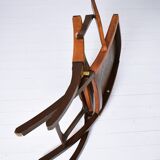 Ecuadorian wood and leather folding chair by Angel Pazmino