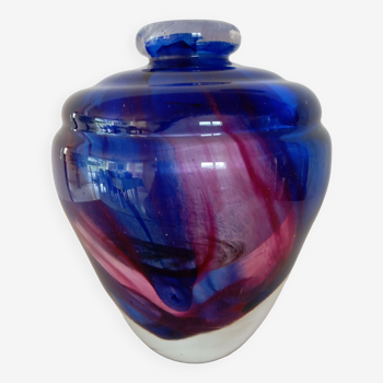 Vase signé Pierre Gallou verrerie d'art d'Amboise