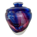 Vase signed Pierre Gallou glassware of art of Amboise