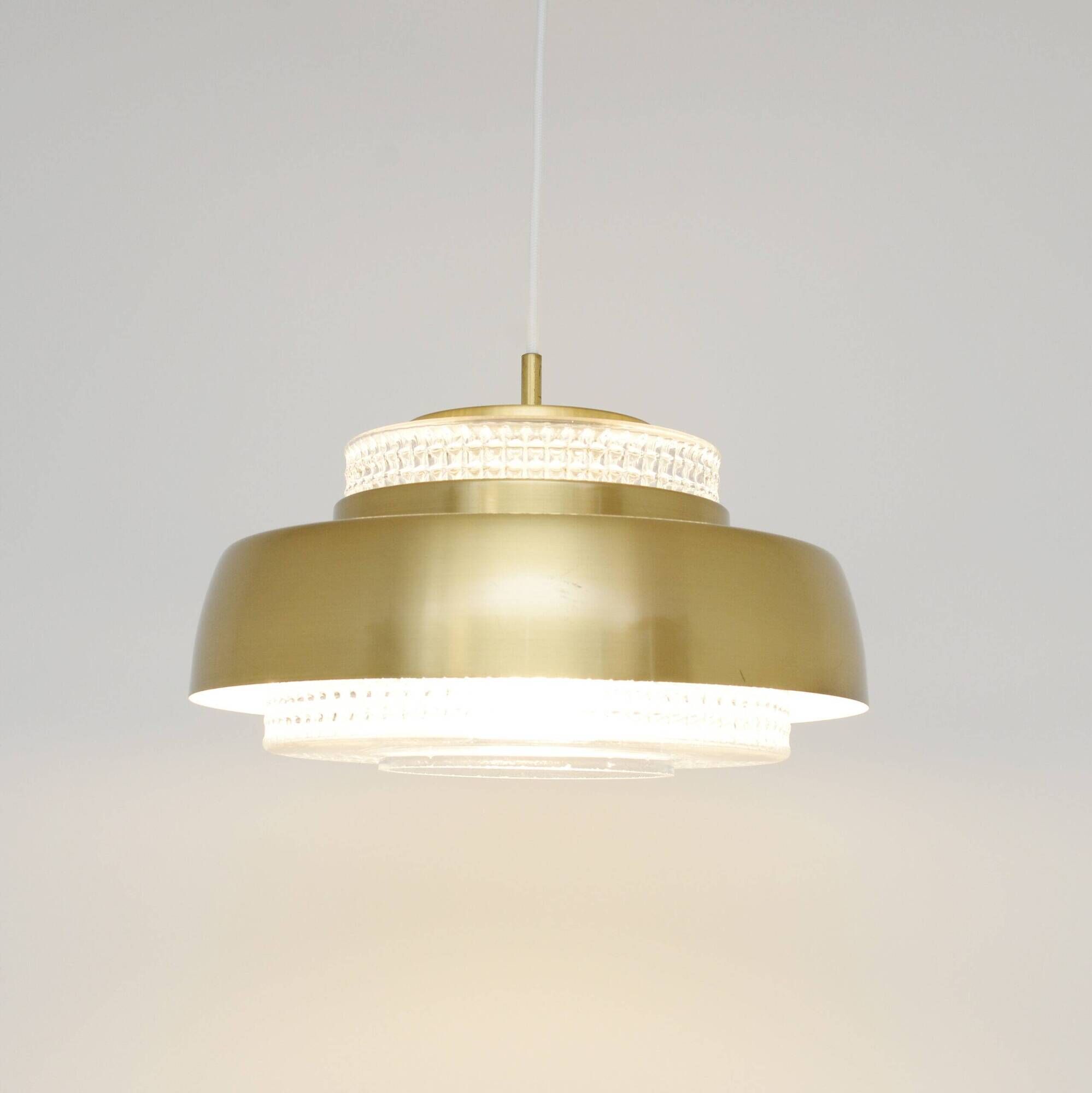 Lampe en verre scandinave, vintage années 1970