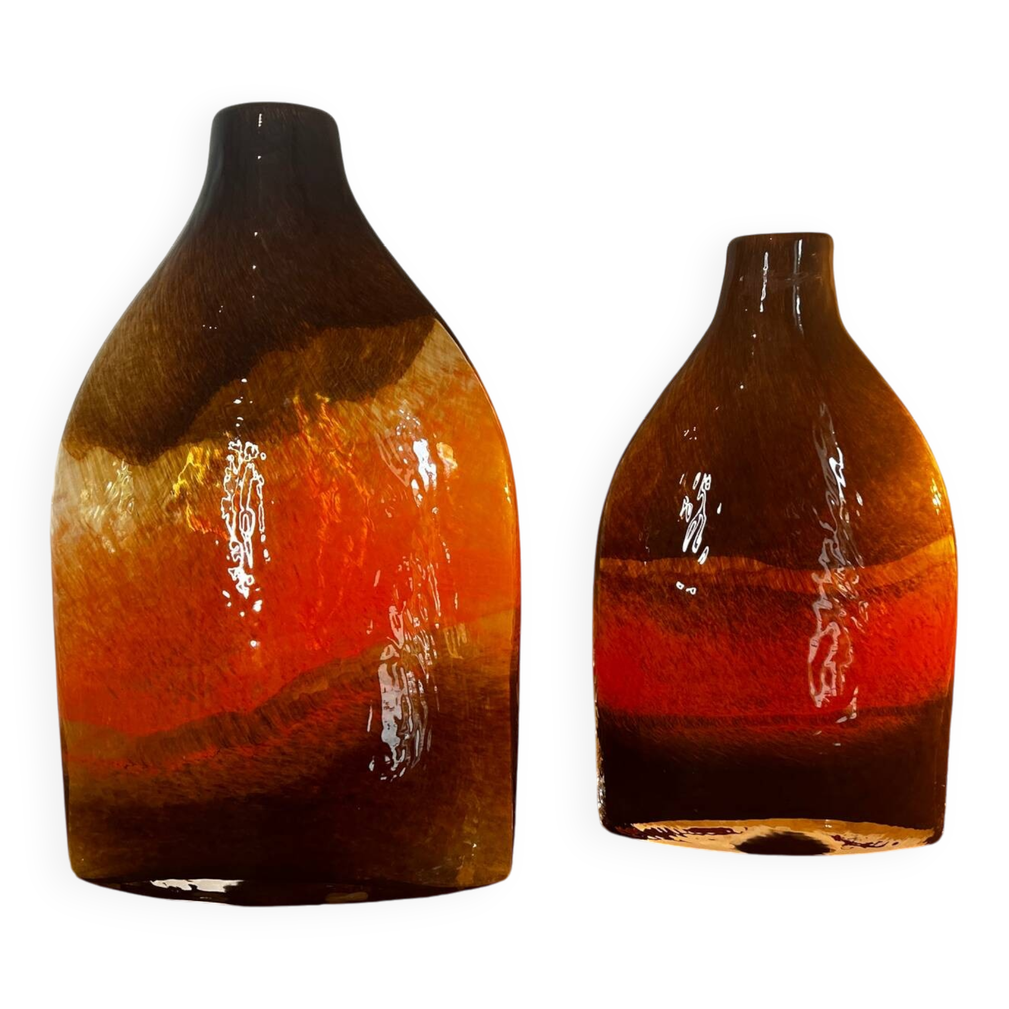 Paire de vases verre soufflé