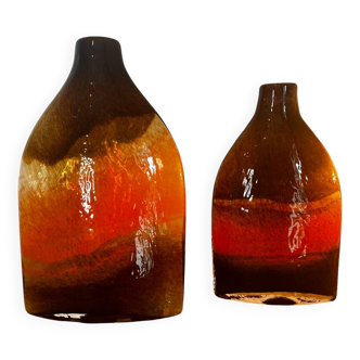 Paire de vases verre soufflé