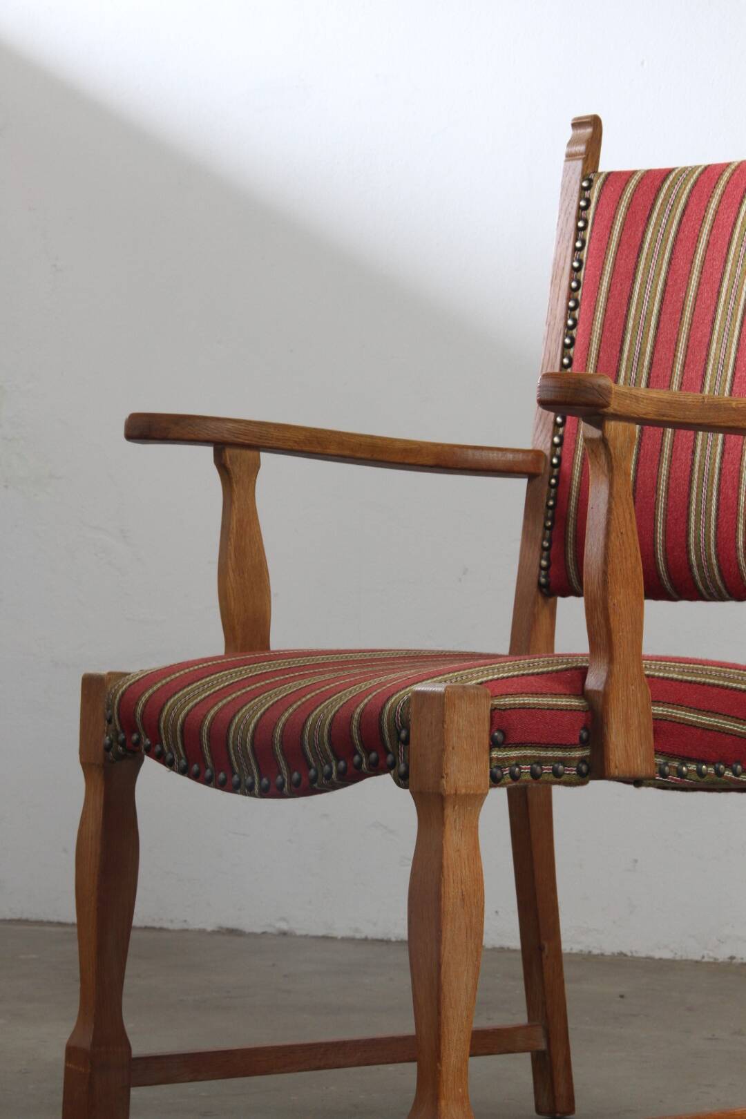 Vintage Danish Brutalist Oak Armchair in the style of Henning Kjærnulf, 1960s