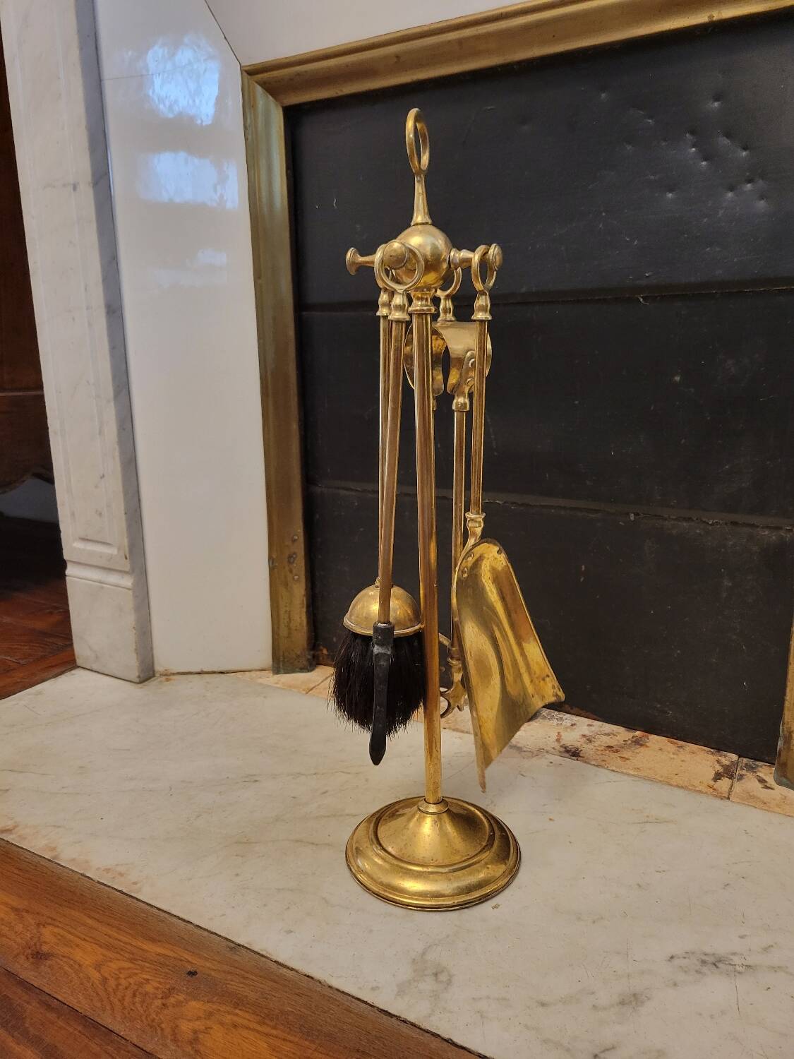 Gilded bronze fireplace tool set 1900