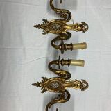 Paire d’appliques classiques en bronze doré