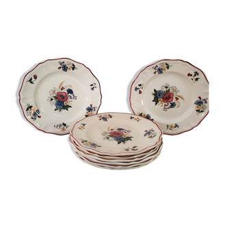 Assiettes plates Sarreguemines l'été