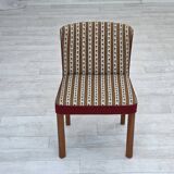 1960s, set of 2 Danish easy chairs, traditional Danish woven wool fabric.