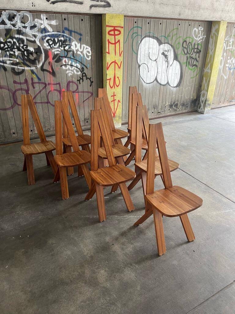 Chaises S45 Pierre Chapo vintage orme massif 1970