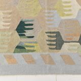 9x12 Kilim Pastel Tones Overisze Anatolian Flatweave Kilim Rug, 270x352 Cm