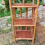Vintage rattan shelf cabinet