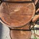 Six patinated bistro chairs