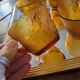 8 Vereco Daisy cups – amber glass – 1970s
