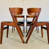 Chaises à manger vintage danoises par Kai Kristiansen pour Schou Andersens MøbelFabrik
