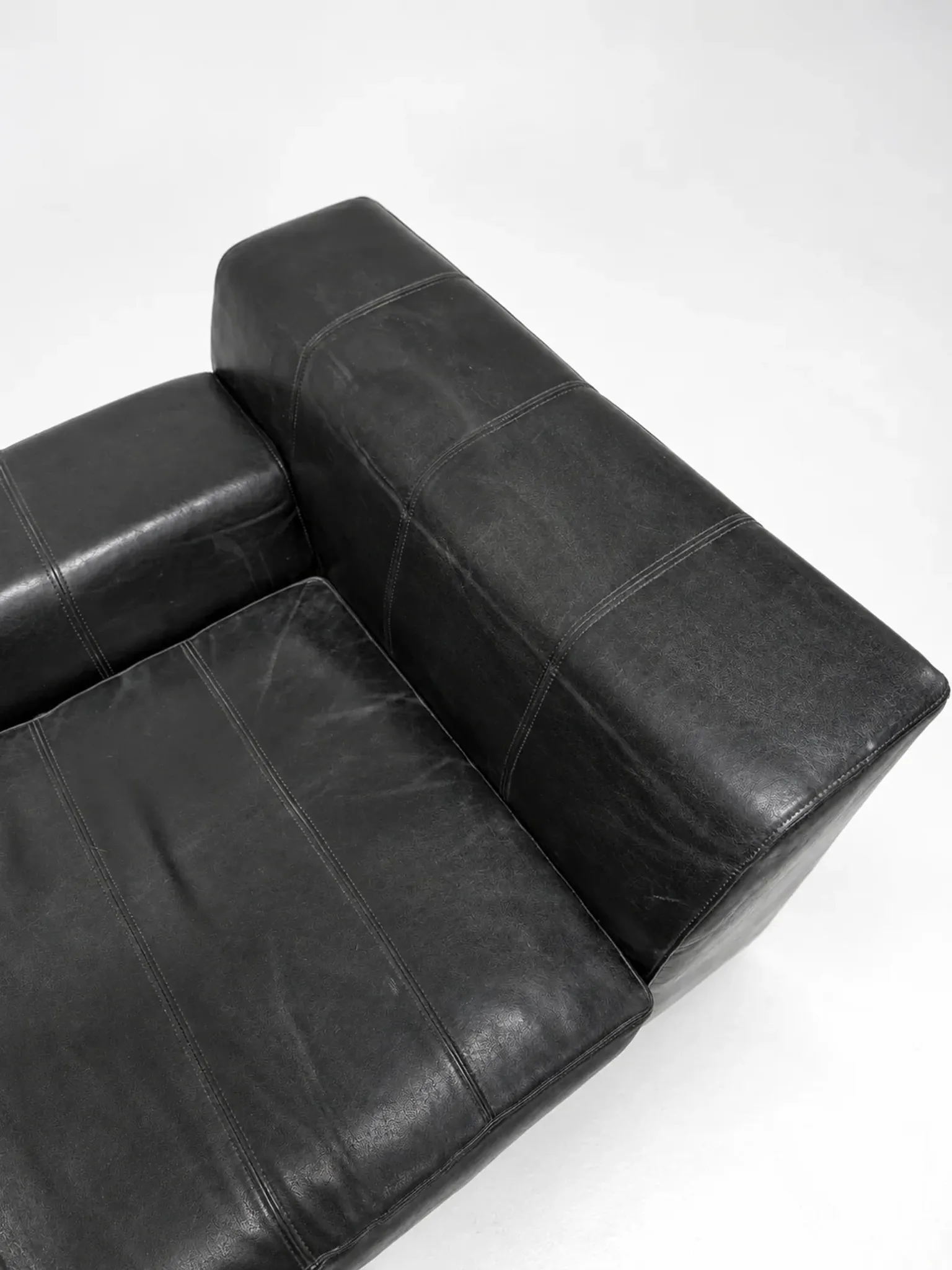 IKEA Kramfors black leather chaise longue
