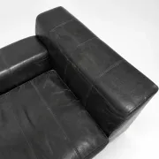 IKEA Kramfors black leather chaise longue