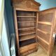 Antique Parisian wardrobe in solid wood – bevelled mirror