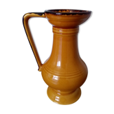 Mustard yellow enamelled ceramic pitcher