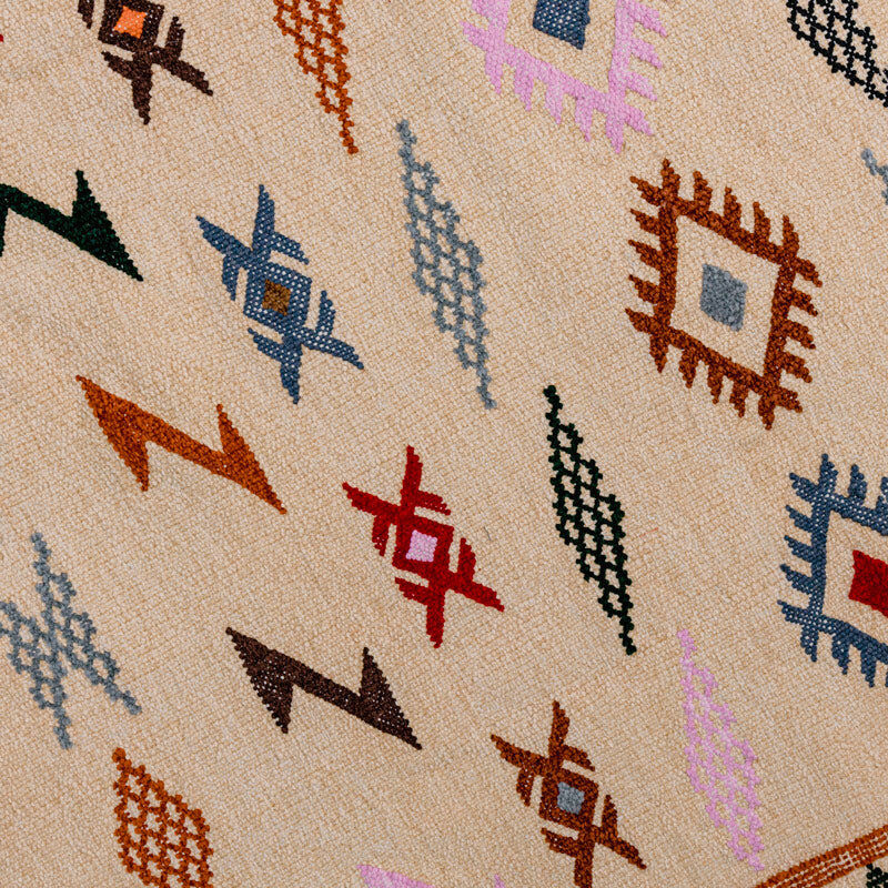 Bohemian beige Berber carpet 140x235 cm