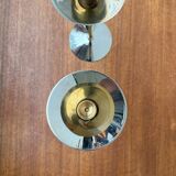 Italian postmodern metal candle holders, 1980s, set of 2