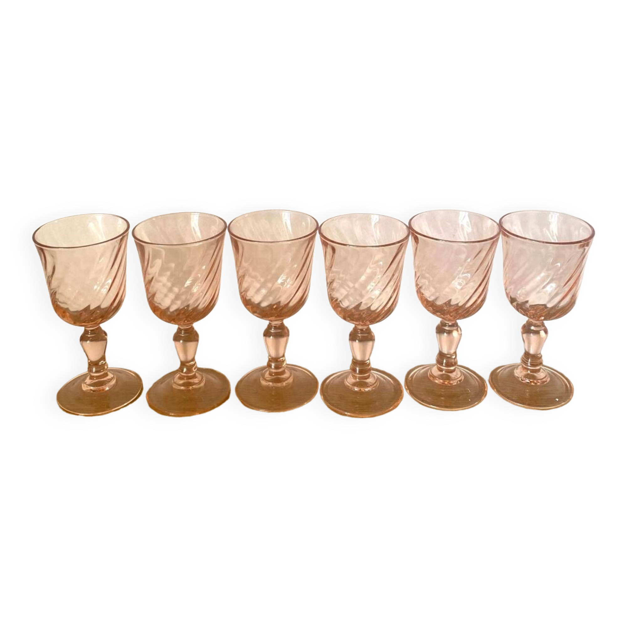 Verres à liqueur Rosaline - Luminarc - Arcoroc - vintage