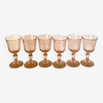 Rosaline liqueur glasses - Luminarc - Arcoroc - vintage