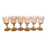 Rosaline liqueur glasses - Luminarc - Arcoroc - vintage
