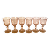 Rosaline liqueur glasses - Luminarc - Arcoroc - vintage