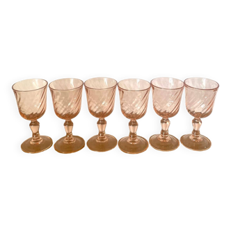 Rosaline liqueur glasses - Luminarc - Arcoroc - vintage