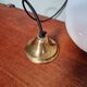 Large bulbous pendant light in white opaline and brass