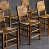 "Bauche" Dining Chairs by Charlotte Perriand for Steph Simon, France, 1950s