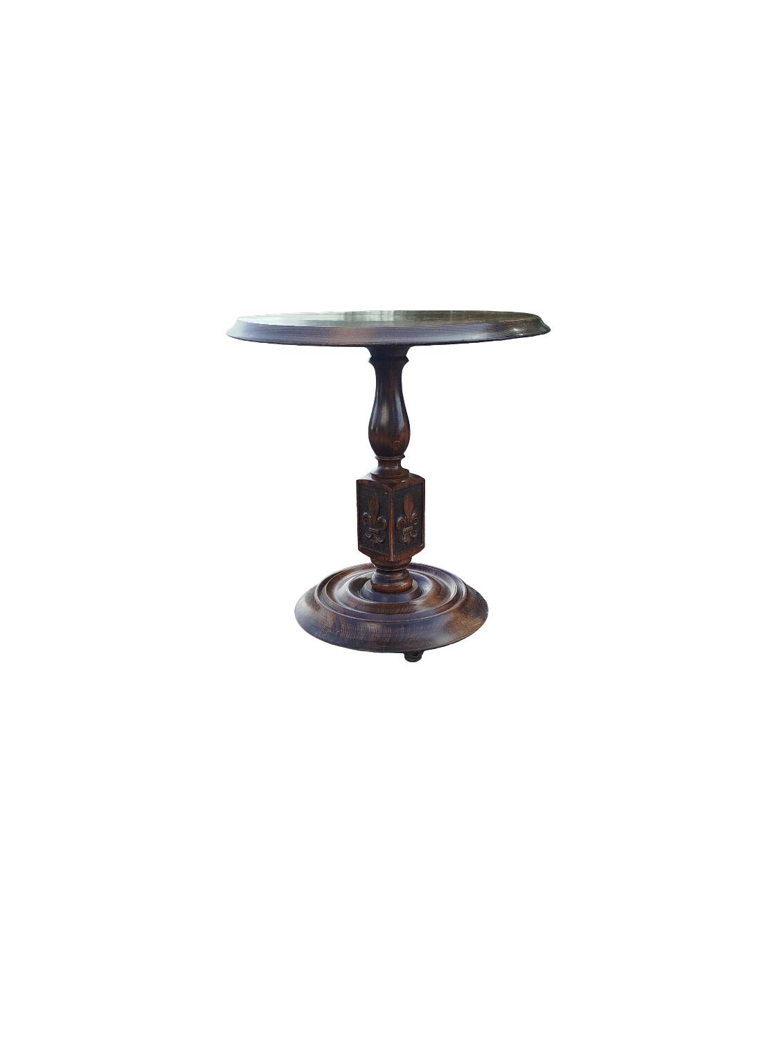 Side table, solid wood pedestal table, 1960s