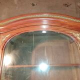 Large Louis XVI style display case with mahogany veneer and decorative bronzes