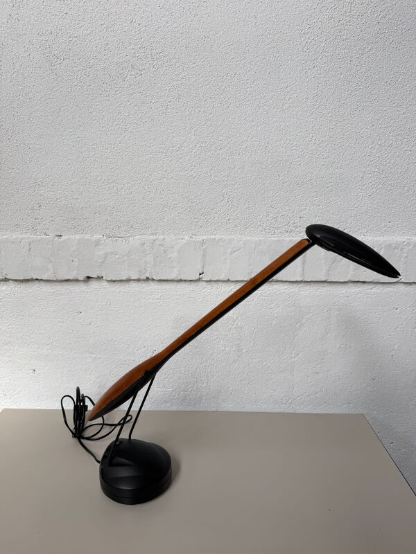 Lampe de bureau noire et bois Unilux référence 2080