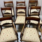 Set of six chairs and two armchairs from the Charles X period
