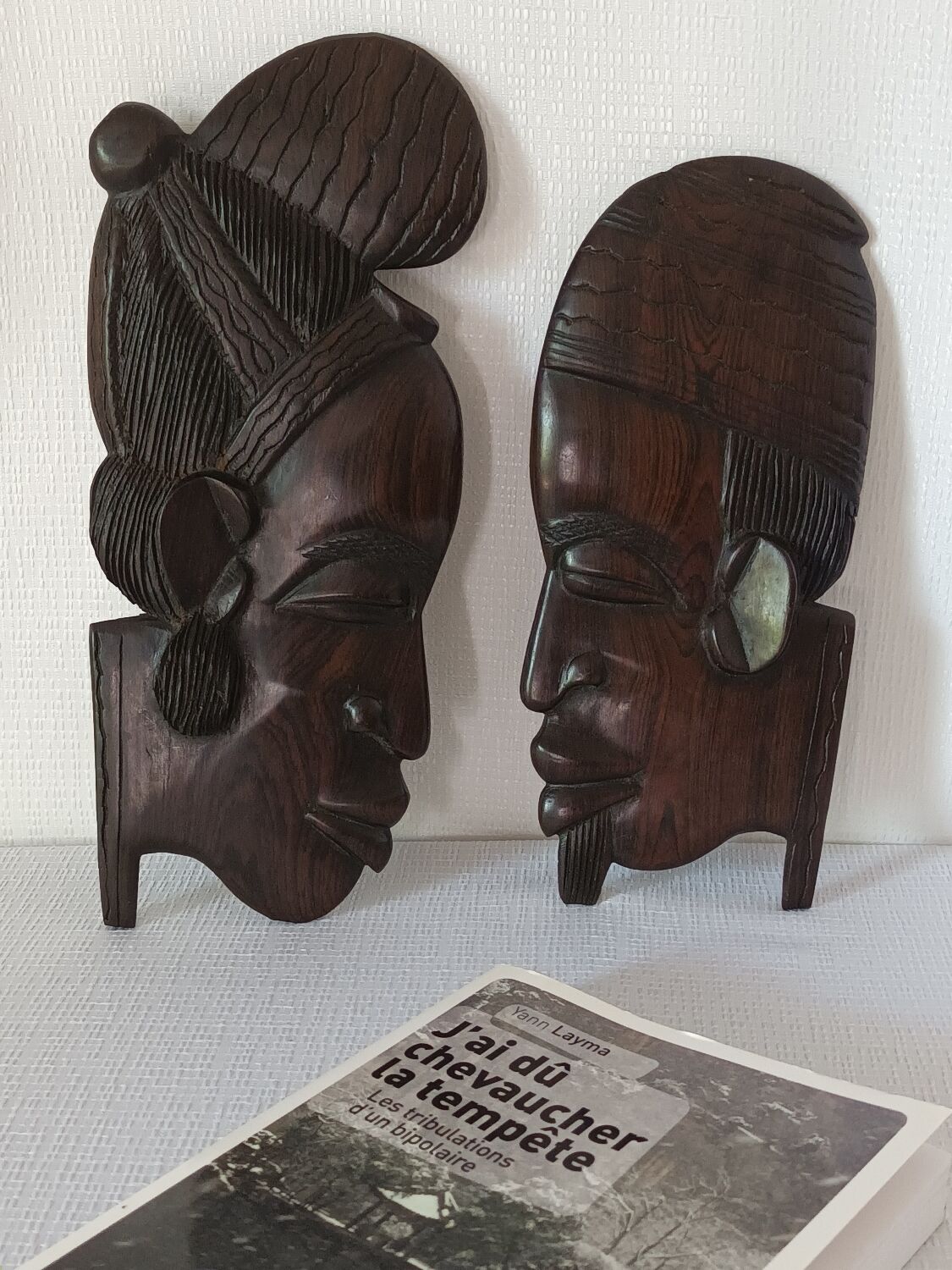 African ebony profile sculptures