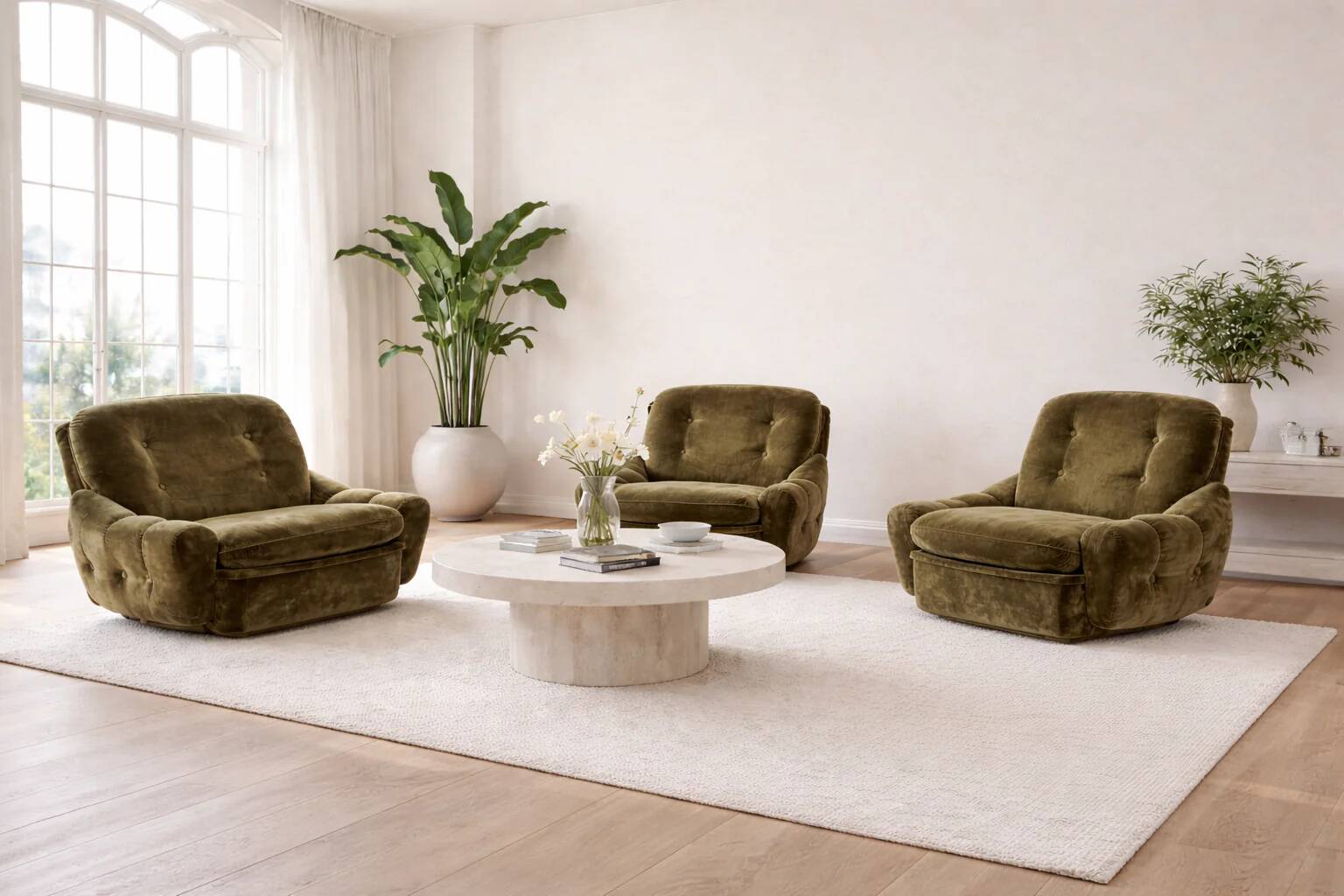 Modular three-piece sofa set 'Orchidée' designed by Michel Cadestin for Airborne.