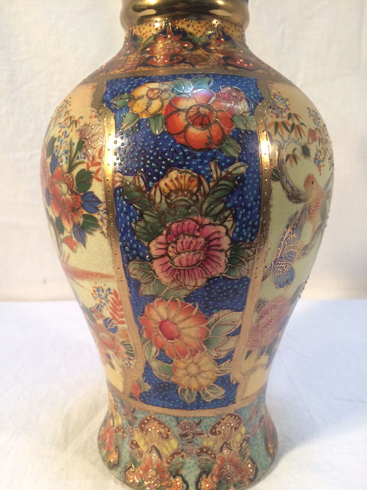 Japanese Satsuma porcelain vase - 30 cm