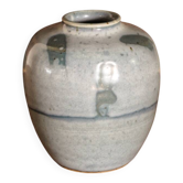 Glazed stoneware vase signed,